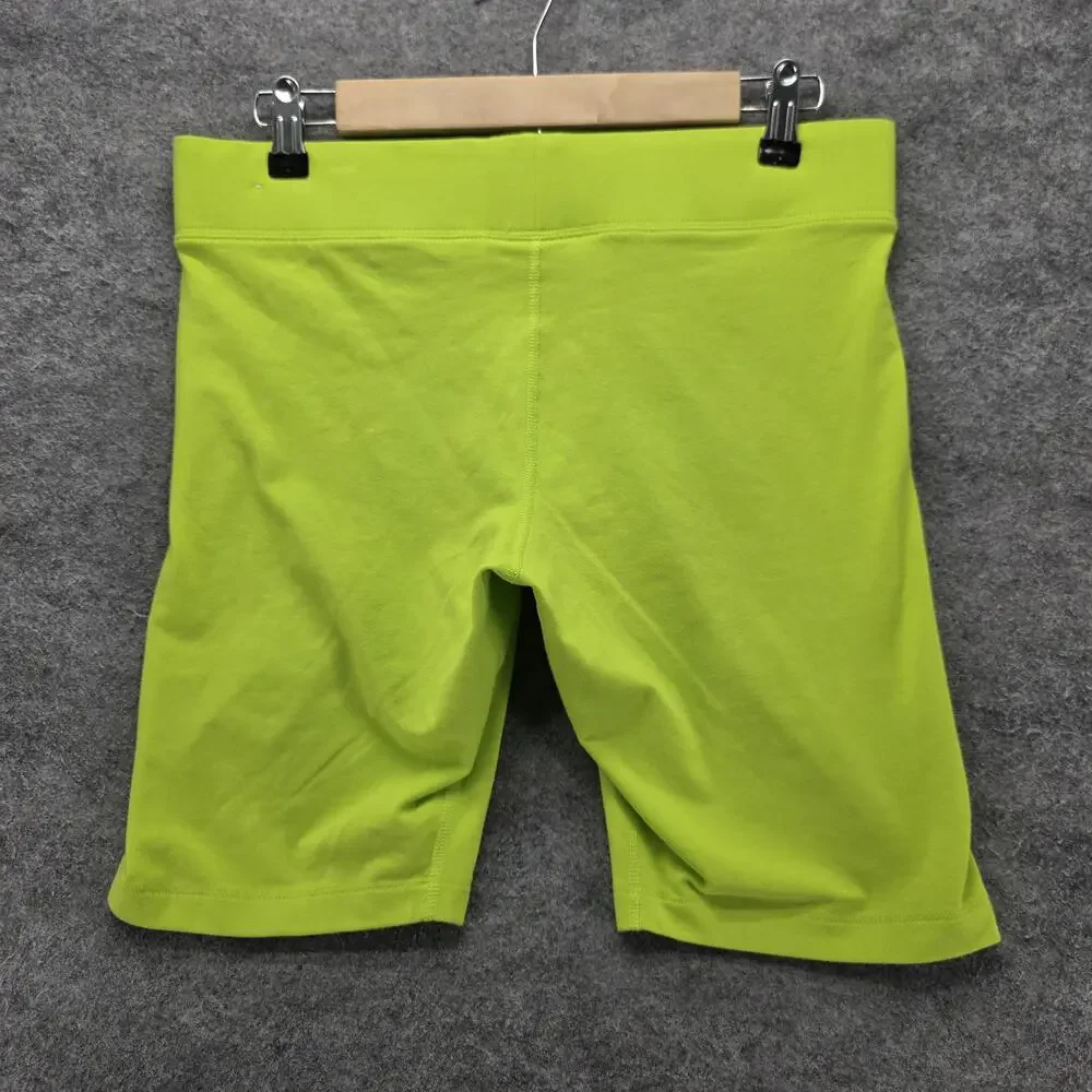 Nike Shorts Womens L Green 9 In Biker Athletic Slim Elastic Waist Stretch Gym